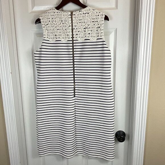 New Tommy Hilfiger Women Sz 16 Dress White Lace Navy Striped Sleeveless Sheath - Picture 6 of 12